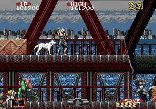 une photo d'Ã©cran de Shadow Dancer - The Secret of Shinobi sur Sega Megadrive